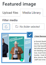 Select featured image from Media Library