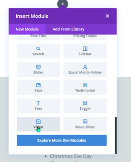 selecting a module