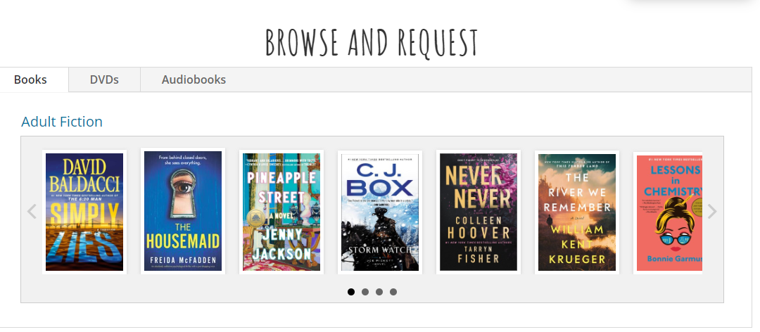 Website Book Carousels