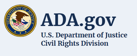 screenshot of the header for the ada.gov website with DOJ logo