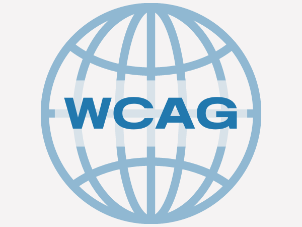 globe symbol for internet with WCAG acronym overlaid on top