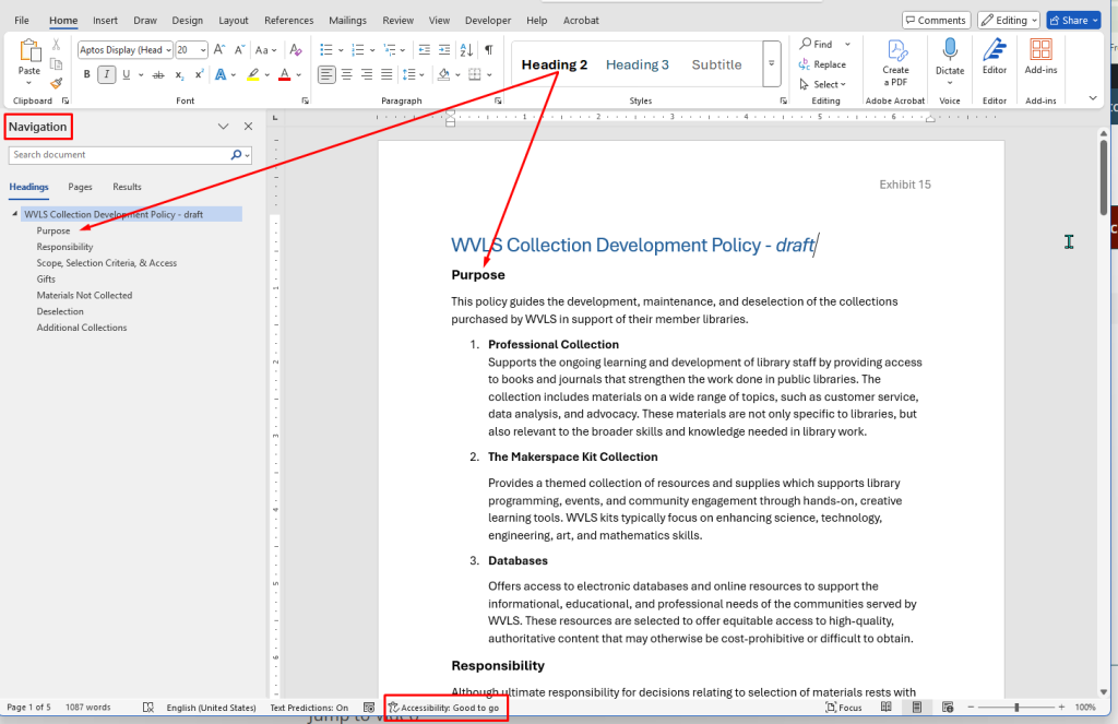 Screenshot of a Word document titled 