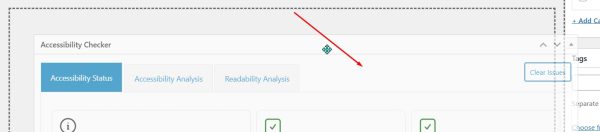 Screenshot of the widget box being dragged away from its current location by clicking on the top toolbar.